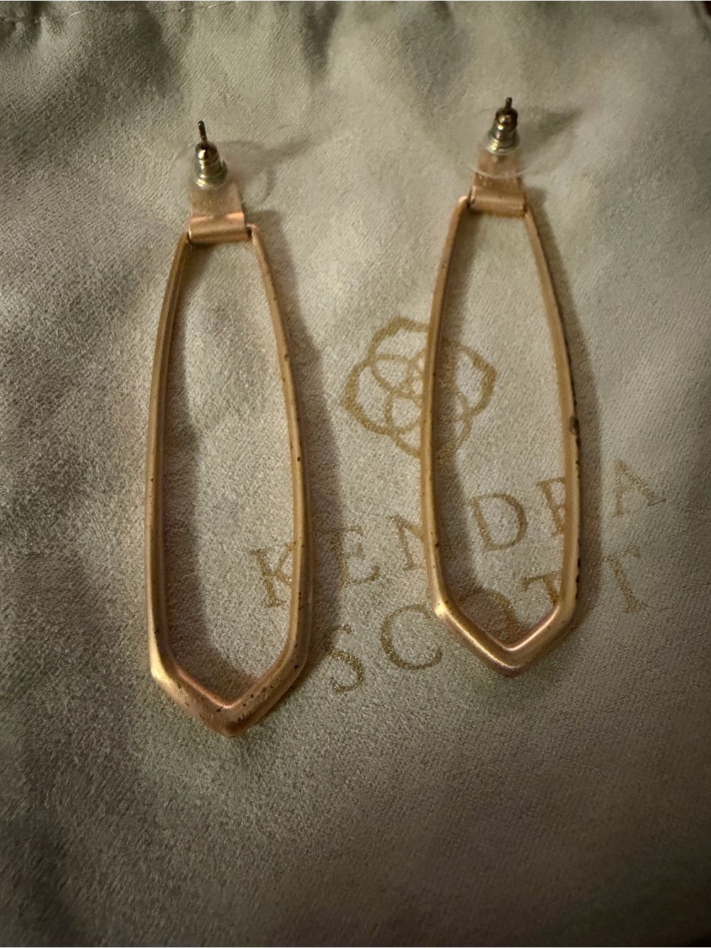 Kendra Scott Rose Gold Open Geometric Drop Earrings - Picture 5 of 6